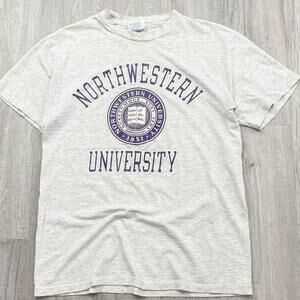 Grey 90S Northwestern University Wildcats Shirt Grey Illinois Wildcats